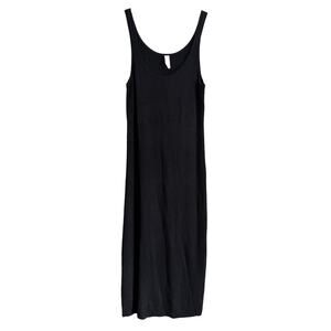 Anthropologie Daily Practice Midi Dress Ribbed Black Tank Athleisure Activewear